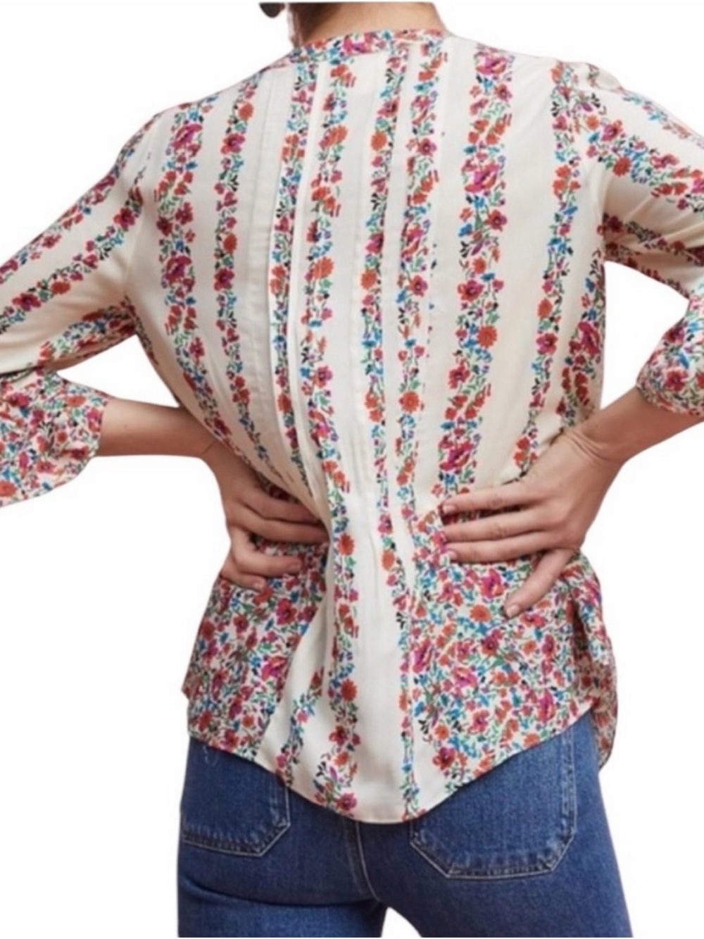 Anthropologie Maeve Hiver Floral
Print Lace Peasant Blouse - Picture 2 of 9